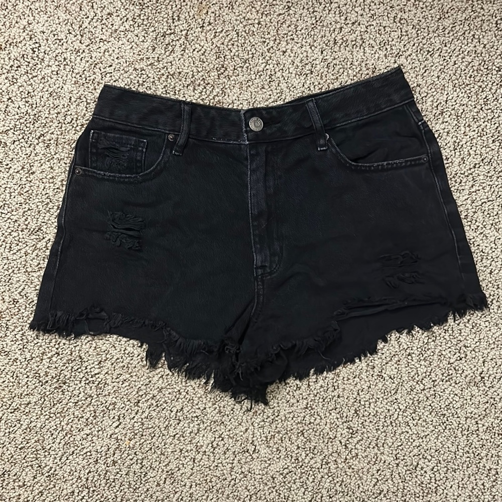 PacSun Black festival jean shorts, ripped, high waisted